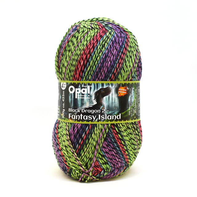 毛糸 Opal-オパール- ブラックドラゴン2 4ply/4本撚り 11132.竜の山々 (M)_b1j