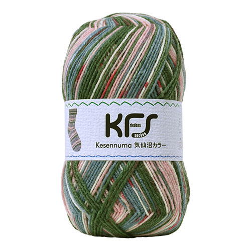 毛糸 Opal-オパール- 気仙沼カラー 4ply/4本撚り KFS106.桜/グリーン・ピンク系マルチカラー (M)_b1j