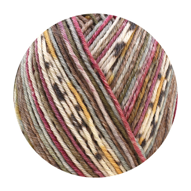 毛糸 Opal-オパール- KFSオリジナルカラー 6ply/6本撚り ぽっちゃり君 KFS205.ジュピター/グレー・ピンク系マルチカラー 06Co99j