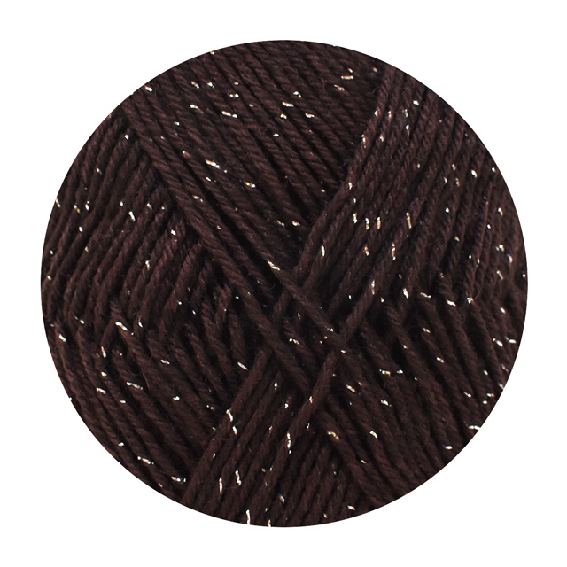 毛糸 Opal-オパール- KFSオリジナル 単色 Uni ラメ 4ply/4本撚り 50g巻 Un36.ラメチョコレート 06Co99j