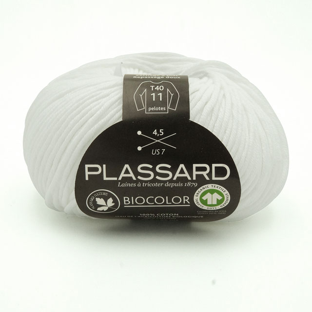 手編み糸 Plassard-プラッサー- BIOCOLOR・ビオカラー 色番01 (M)_b1j