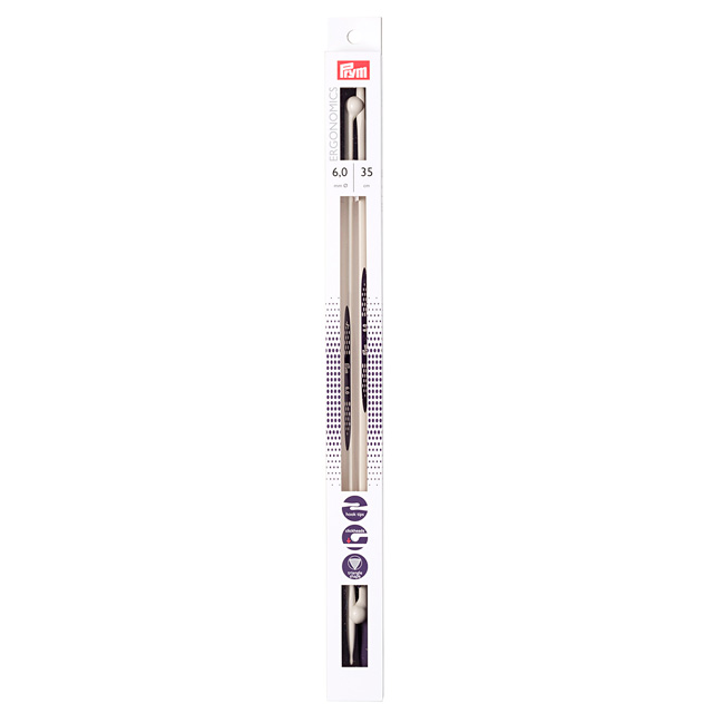 prym-プリム- エルゴノミクス シングルポイント棒針 2本針 35cm(190358) 直径6.00mm(約13号) 06Cq99_