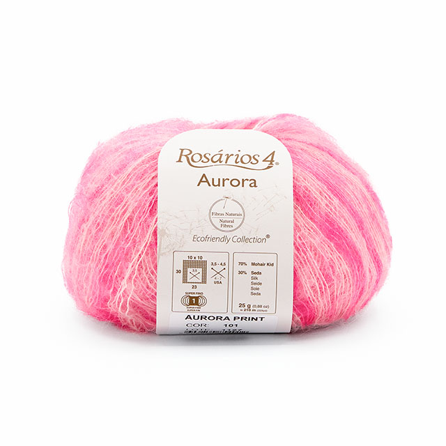 毛糸 Rosarios4-ロザリオス4- Aurora Print・オーロラプリント 101.Fucsia 06Co99_