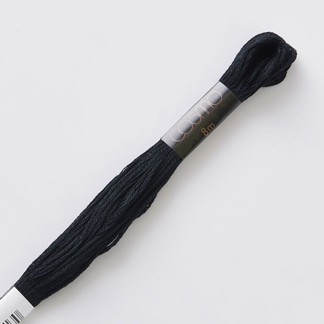 刺しゅう材料 cosmo-コスモ- 刺繍糸 25番 色番600.黒 (H)_5a_