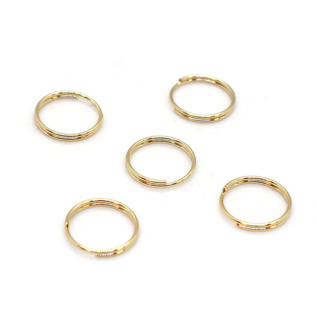 アクセサリーパーツ 二重カン（F-112-G） 線径0.6mm×外形10mm G.ゴールド 5個入 06Af99_