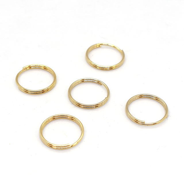 アクセサリーパーツ 二重カン(F-113-G) 線径0.8mm×外形13mm G.ゴールド 5個入 06Af99_