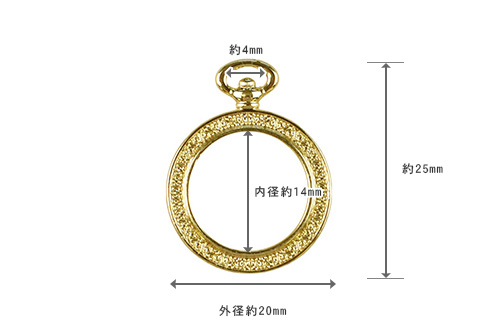 アクセサリーパーツ ミニ時計フレーム（RCH-289G） ゴールド (H)_3b_