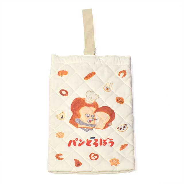 完成品 キルトシューズケース パンどろぼう（QPD2-1680） オフホワイト 15Yy88_
