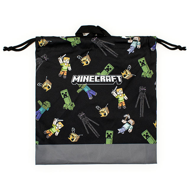 完成品 マインクラフト 巾着袋L（F8623YB） N9.ブラック 14yy88_