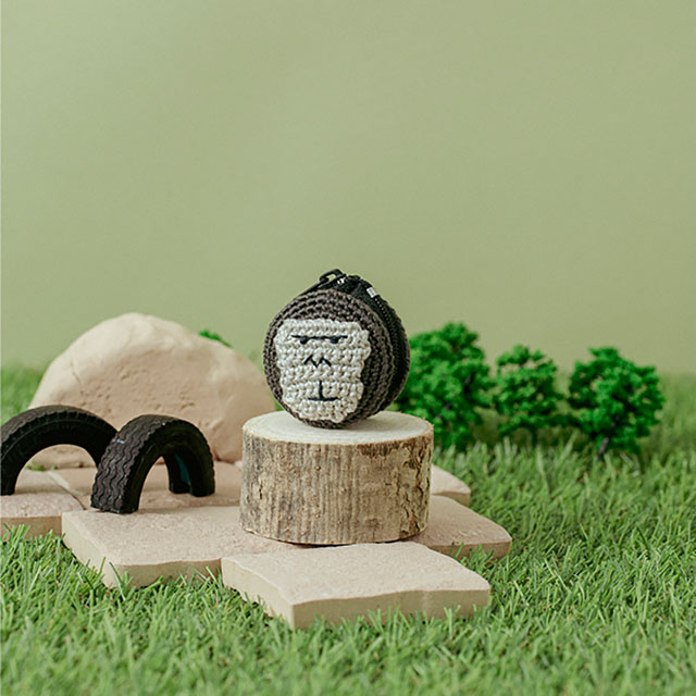 手編みキット cosmo-コスモ- 刺しゅう糸で編むちいさなポーチ(502511) ゴリラ 06Bn24_