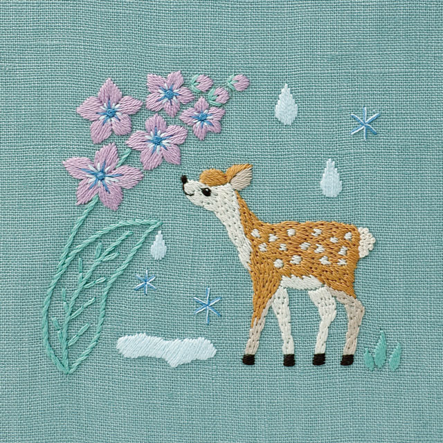 刺しゅうキット DMC Chicchi刺繍キット（JPT63） 雪にワクワクするエゾリスさん (H)_5a_(雪にワクワクするエゾリスさん):  新宿オカダヤ