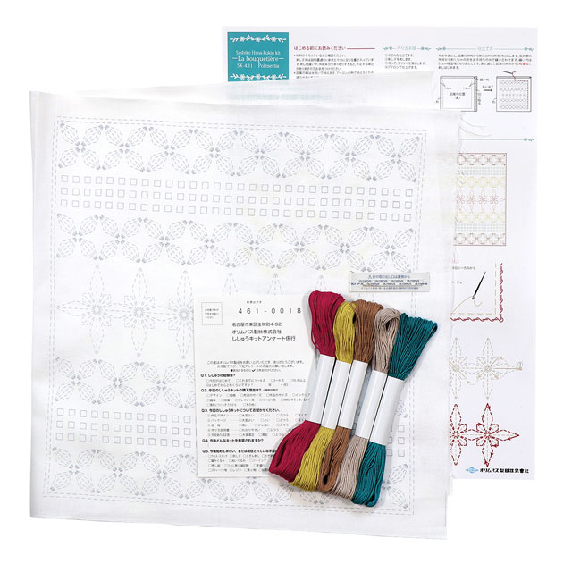 オリムパス 刺し子キット 花ふきん ラ・ブケティエル(SK-431) Poinsettia 06Bi99_