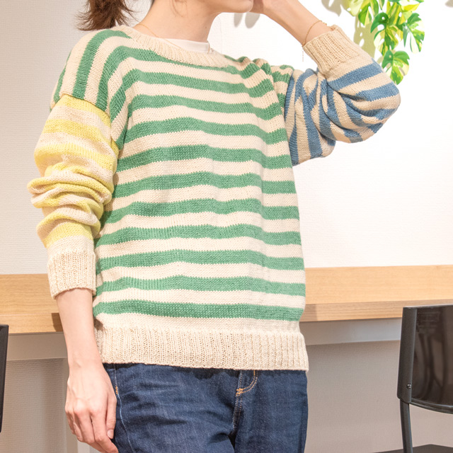 レシピNo.OKH-0031 ボーダー柄のプルオーバー（Q25-7）