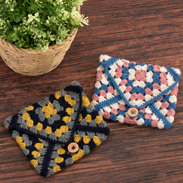 レシピNo.OKH-0037 グラニーモチーフのポーチ（SM25-2）