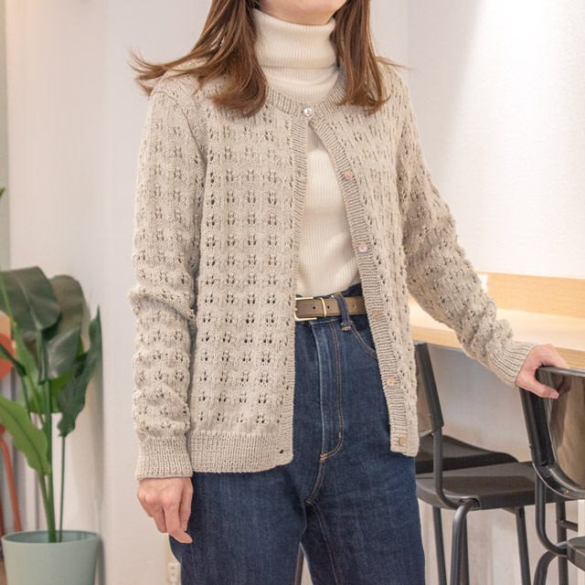 レシピNo.OKH-0050 透かし編みカーディガン(Q21-2)