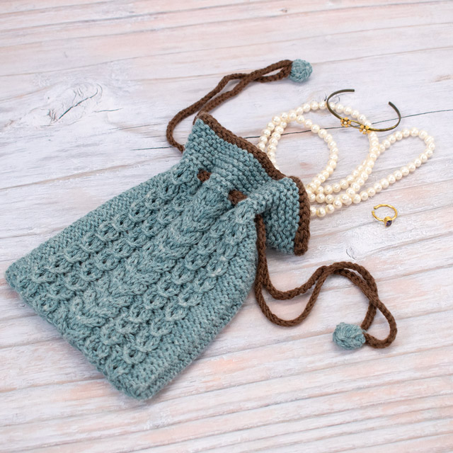 レシピNo.OKH-0052 模様編みの巾着(Q21-4)