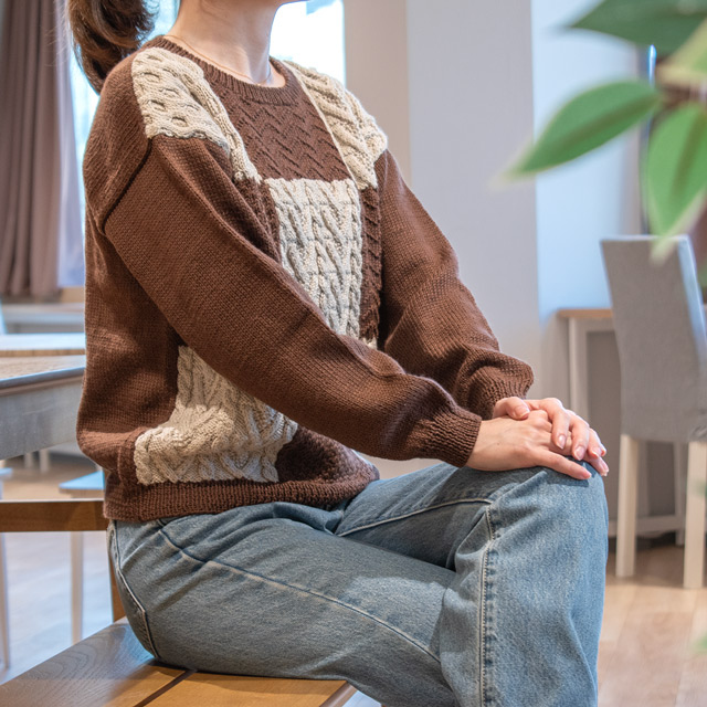 レシピNo.OKH-0054 パッチワークセーター(Q21-6)