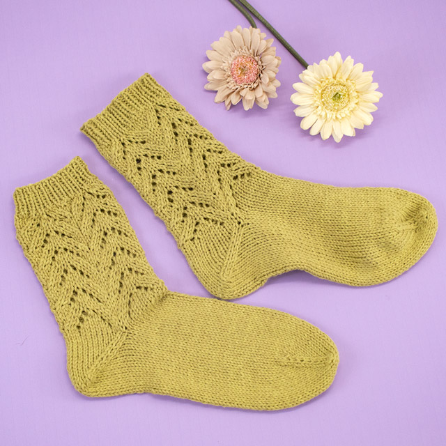 レシピNo.OKH-0055 模様編みの靴下(Q21-7)