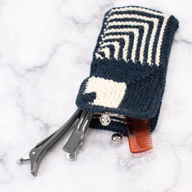 レシピNo.OKH-0056 ドミノ編みのがま口ケース(Q21-8)