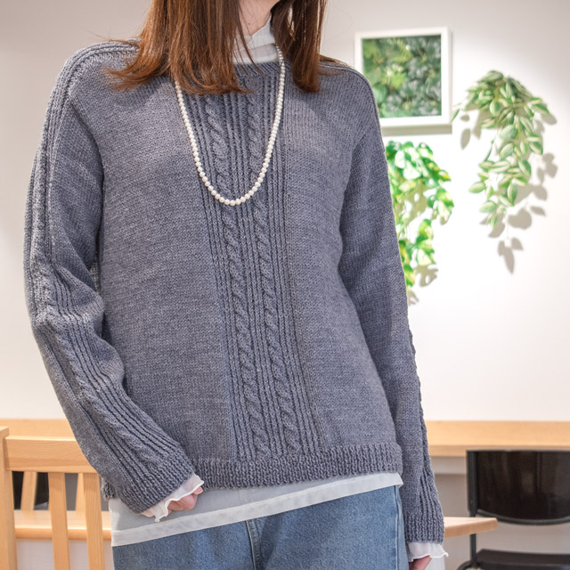レシピNo.OKH-0061 エポーレットスリーブのセーター(Q22-4)