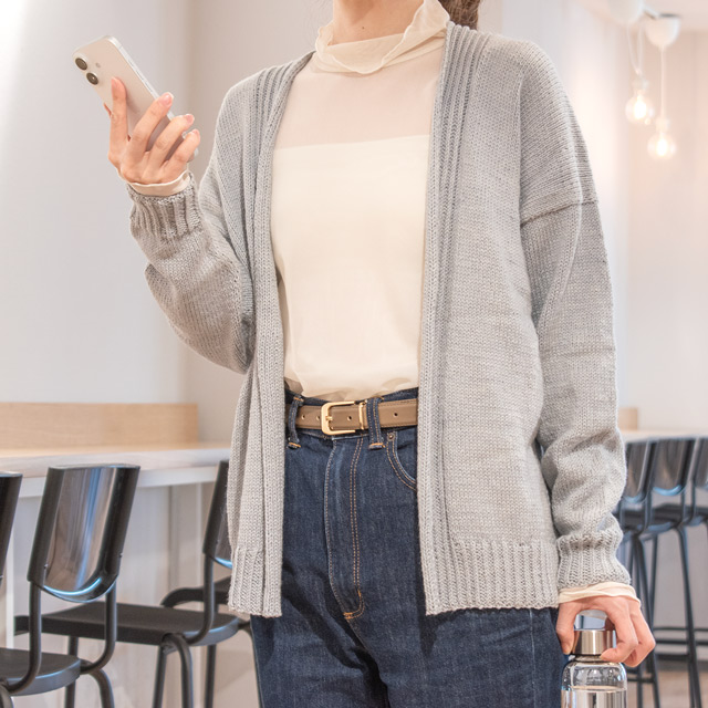 レシピNo.OKH-0062 まっすぐ編みのカーディガン(Q23-1)