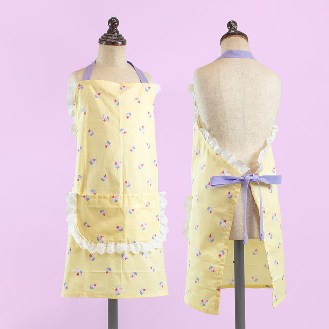 レシピNo.OKF-0051 キッズフリルエプロン（100-19） オカダヤ(okadaya