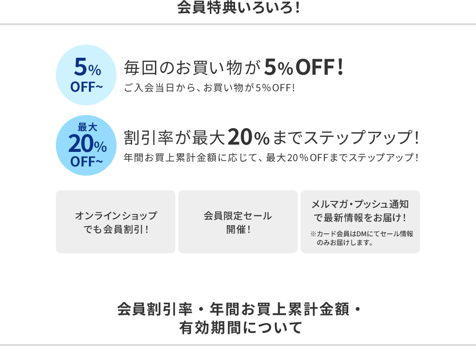 会員特典いろいろ!