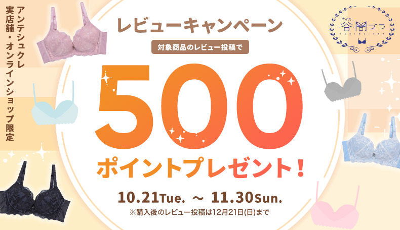 ナイス谷間ブラレビュー10/21-11/30